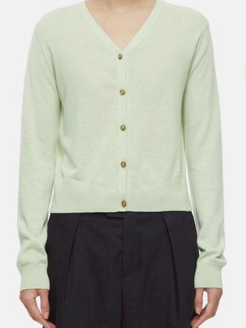 CLOSED V Cardigan Long Sleeve in Limonata Green Size XS